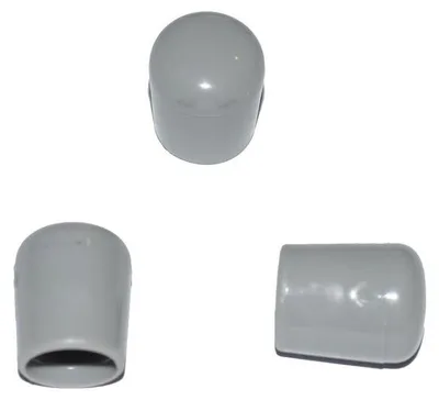 Produktbild von 50 x Kappe für Rundrohr D=18 mm L=21 mm grau PVC