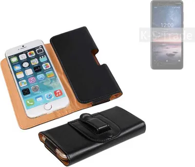 Produktbild von K-S-Trade Schützhülle Handyhülle kompatibel mit Nokia 3.1 A Holster Gürtel Tasche Schutzhülle Handy-Tasche Smartphone Case Seitentasche schwarz