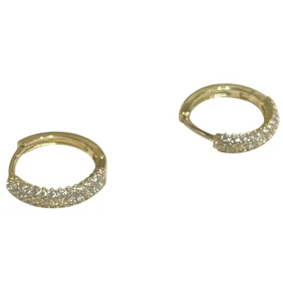 Produktbild von Ohrschmuck Damenohrringe Zirkonia Creole Ohrcreolen vergoldet GESCHENKIDEE, Sterling Silber 925, inklusive Geschenkschachtel