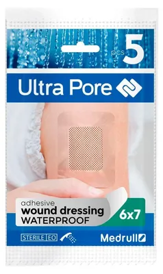 Produktbild von Wundpflaster wasserfest steril transparent starker Halt 6 x 7 cm 5 Stück