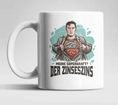 Produktbild von Superhero Zinseszins Kaffeetasse Teetasse Geschenkidee