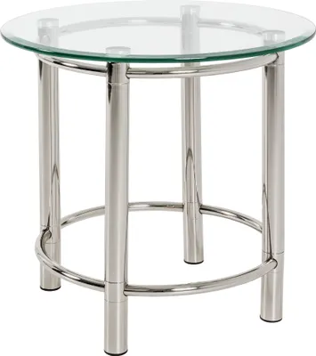 Produktbild von HAKU Beistelltisch chrom - Metall, Sicherheitsglas 10 mm, B/H/T: 55x53x55 cm