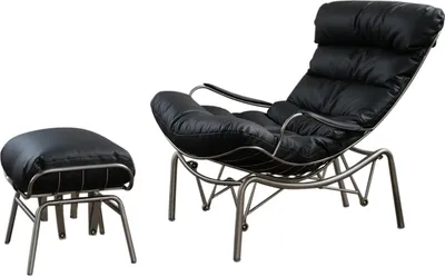 Produktbild von KAWOLA Relaxsessel ROWA Sessel Leder schwarz (B/H/T) 77x88x103 inklusive Hocker