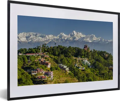 Produktbild von MuchoWow® Gerahmtes Poster Morgenansicht der Himalaya-Berge von Nagarkot, Nepal 60x40 cm - Poster mit Schwarzem Bilderrahmen Wandposter Rahmen Foto Bilder - Schlafzimmer - Plakat in Rahmen - Drucken