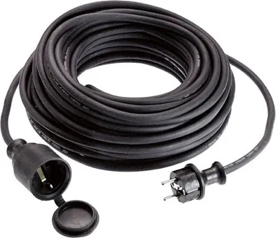 Produktbild von AS Schwabe Rubber extension cable for the construction site, 10 m, Drinnen/Draußen, Gerade, IP44, Spritzwassergeschützt, Gummi