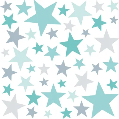 Produktbild von Little Deco Wandaufkleber 60 Sterne Kinderzimmer Mädchen Junge Stars I türkis mint grau I Wandtattoo Schlafzimmer Wandsticker Set bunt selbstklebend DL399