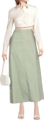 Image de Trussardi Popeline Jupe midi pour femme vert S