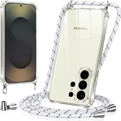 Immagine prodotto di Cordino per Samsung Galaxy A36 5G: custodia da portare al collo, con cordino, bianco-argento