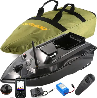 Produktbild von RC Köderboot Intelligentes Ferngesteuertes Futterboot Angeln Boot Fischerköder Boot mit Katapult-Köderbehälter,Fischfinder Echolot,Batterie,Handtasche
