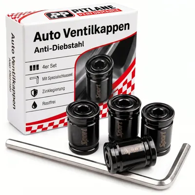 Produktbild von Schrader Ventilkappen NitroCaps mit Diebstahlschutz 4er Set: Schwarz Farbe: Schwarz