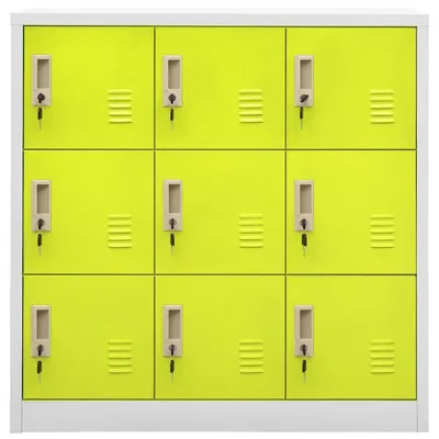Image de vidaXL Armoire à casiers gris clair et vert 90x45x92,5 cm Acier