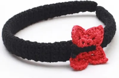Immagine prodotto di cerchietto per capelli farfalla nero/rosso