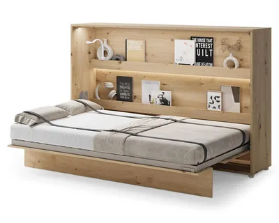 Produktbild von Schrankbett Wandbett Bed Concept BC-05 horizontal 120x200cm Schlafzimmer Artisan Eiche