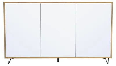 Produktbild von InnoFurn Sideboard Elisa, 3 Türen, Push-to-Open, Eiche Evoke/Weiß matt, 152,5 x 90,5 x 37 cm