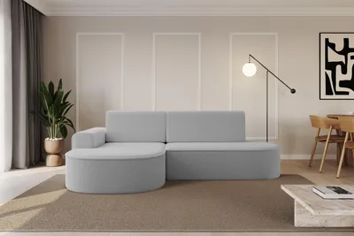 Produktbild von ALTDECOR Ecksofa mit Schlaffunktion und Bettkasten MARI-L1-S - 283x167x73cm Hellgrau - Corner Sofa Eckcouch Couch L-Form, links/rechts angeordnet Schlafcouch Ausziehbar Wohnlandschaft