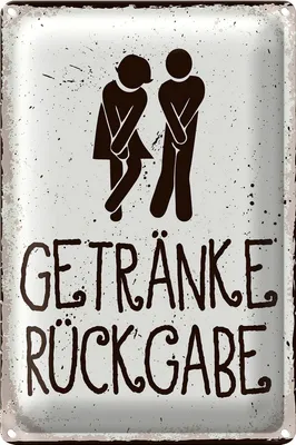 Produktbild von Blechschild Spruch 20x30cm Getränke Rückgabe