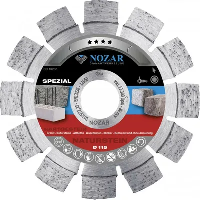 Produktbild von Nozar Diamanttrennscheibe Spezial Naturstein Belaghöhe 115 x 12 mm