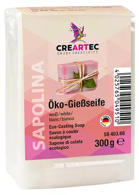 Produktbild von CREARTEC Öko-Gießseife in Weiß - 300g - zum Herstellen eigener Seifen - Einfärbbar und mit Duftöl mischbar
