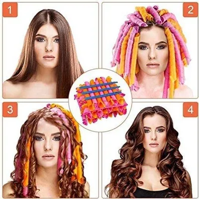 Produktbild von Unyqoos® 40er-Set flexible Lockenwickler ohne Hitze, weich & biegsam – natürliche Locken bis 55 cm, für nasses & trockenes Haar, inkl. Reiseetui