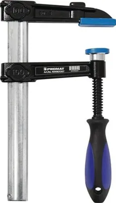Image de Serre-joint à vis en fonte malléable W.200mm A.100mm 3K-poignée 30x8mm PROMAT