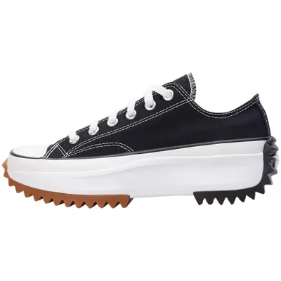 A side view of a black Converse Run Star Hike Ox sneaker against a white background.