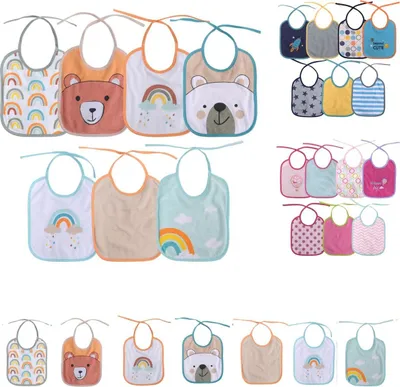 Produktbild von Baby Care Babylatz-Set 7-teilig, einlagig, zum Binden, waschbar, ab Geburt beige