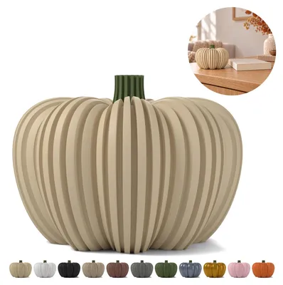 Image de Lanterne citrouille pour bougie LED — 9 cm – Beige
