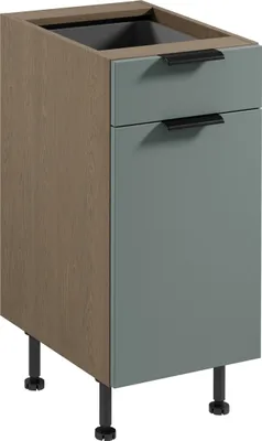 Produktbild von küchenunterschrank 40 cm mit Schubladen ohne Arbeitsplatte,  Sorento D40S1 Grün/Eiche