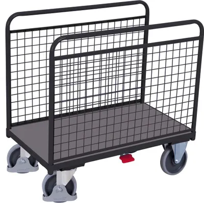 Produktbild von VARIOfit Seitenbügelwagen mit Längswänden aus Drahtgitter 1060x640mm Anthazitgrau RAL 7016