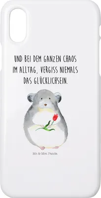 Produktbild von Mr. & Mrs. Panda Iphone 10 Handyhülle Chinchilla Blume - Weiß - Geschenk, Büro, Cover, Glücklichsein, Lustige Sprüche, X, Kummer, Chinchillas, Handy, Hülle, Chaos