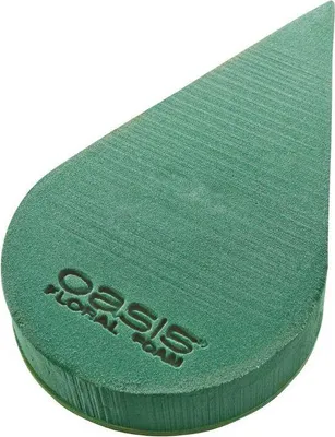 Produktbild von OASIS® Nass Steckschwamm Tropfen SUKIAT, Bioline Holzunterlage, grün, 38x21x6cm - Nasssteckschaum