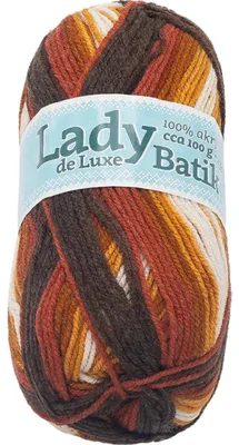 Obrázek produktu pro Příze LADY de Luxe BATIK - 100 g, 238 m - Červená,Oranžová,Hnědá