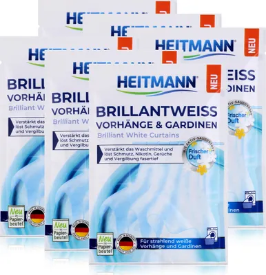 Produktbild von Heitmann Brillantweiss Vorhänge & Gardinen 50g - Löst Nikotin uvm. (6er Pack)