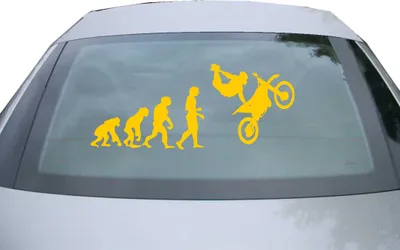 Produktbild von Indigos UG - Aufkleber Heckscheibe & Motorklappe DE7031 - gold - 600x252 mm - Evolution Motorrad - Auto Scheiben Fenster Heckklappe Tuning Racing JDM - Die cut