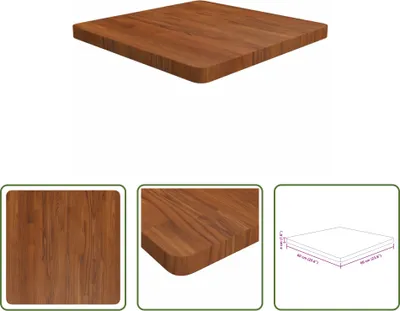 Produktbild von The Living Store Tischplatte Quadratisch Dunkelbraun 60x60x4cm Behandelte Eiche