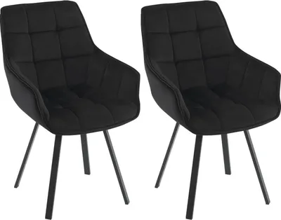 Produktbild von EUGAD 2 x Esszimmerstühle drehbar, bequem modern, mit Metallbeinen, Schwarz