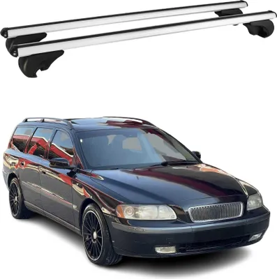 Produktbild von Dachträger Grundtäger für Volvo V70 XC70 2000-2007 75kg Aluminium Silber 2 tlg