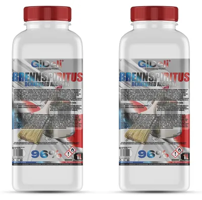 Obrázok produktu pre Bezfarebný čistiaci prostriedok na báze liehu, 2 litre. Vhodný na čistenie, odmasťovanie, v domácnosti, v dielni, ako podpaľovač. GiDeli