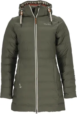 A studio shot of a green jacket.