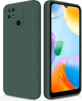 Produktbild von Silikon Hülle für Xiaomi Redmi 10C Flüssigsilikon Dünn Gel Gummi Matt Kratzfeste Schutzhülle Nachtgrün