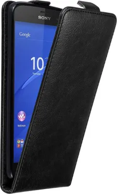 Produktbild von Cadorabo Hülle für Sony Xperia Z3 COMPACT Schutz Hülle in Schwarz Flip Etui Handyhülle Case Cover