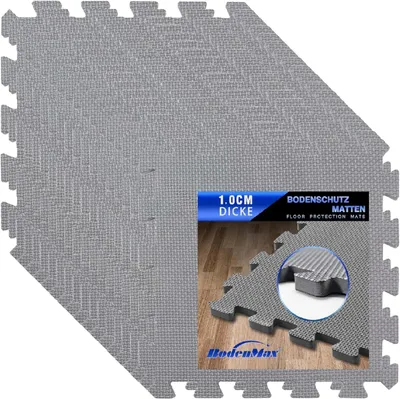 Immagine prodotto di Tappetini puzzle da 30 x 30 cm, grigi, ammortizzanti, per bambini