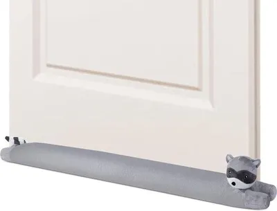 Produktbild von Famanu Türdichtstopper 91 cm - Waschbär Design - Effektive Zugluftblockade - Geräuschdämpfend - Energiesparend