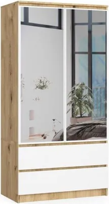 Produktbild von AKORD Furniture Factory SP0PSYSARTBIALUST, Eiche, Garderobe, 4 Regale, 2 Tür(en), Matt, Drehtür