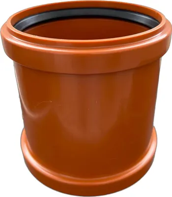 Produktbild von Muffe KG rohr DN 200 PVC-U SN8 | Überschiebmuffe mit Dichtung | für externe Entwässerungssysteme | 2 Gummidichtungen | Abwasser Installation