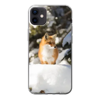 Produktbild von MuchoWow® Handyhülle Schutzhülle Hülle für iPhone 12 mini Fuchs - Schnee - Baum Silikon Softcase Handy Hülle - Bild