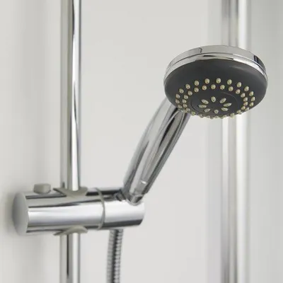 Produktbild von Chrom Handdouche Ø 8 cm, rund, RVS, 3 Strahlarten, wassersparend bis 40 %