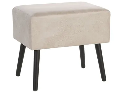 Produktbild von BELIANI Nachttisch Beige Kunstleder Kiefernholz 46 x 50 x 35 cm Modern Lustig Koffer Optik Schlafzimmer