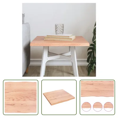 Produktbild von The Living Store Tischplatte 40x40x2 cm Massivholz Eiche Behandelt Baumkante
