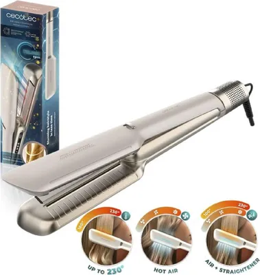 Zdjęcie produktu dla Cecotec Air Lisse Champagne, Prostownica, Ciepły, Do wszystkich włosów, 100 °C, 230 °C, Szampański